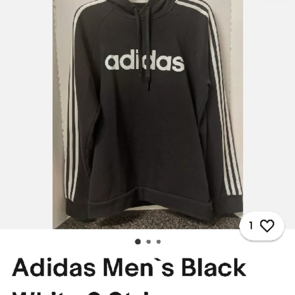 Adidas Black and White pullover Sweatshirt - Picture 1 of 1